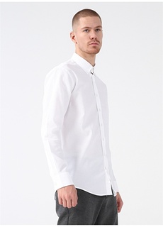 Белая мужская рубашка с воротником на пуговицах Gmg Fırenze