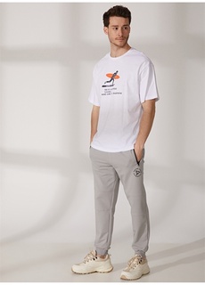 Белая мужская футболка с круглым вырезом с принтом Limon