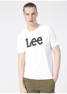 белая мужская футболка стандартного кроя с логотипом и круглым вырезом Lee