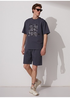 Однотонная серая мужская футболка с круглым вырезом Fabrika ФАБРИКА