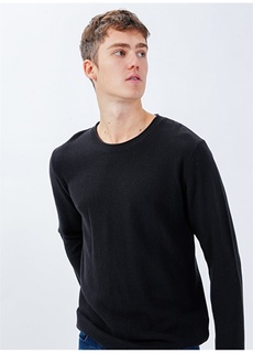 Однотонный черный мужской свитер с круглым вырезом Aeropostale
