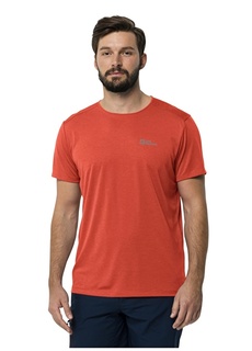 Красная мужская футболка с V-образным вырезом Jack Wolfskin