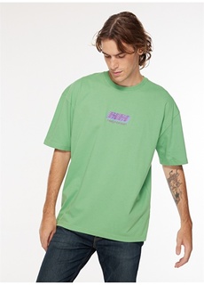Зеленая мужская футболка с круглым вырезом Helly Hansen