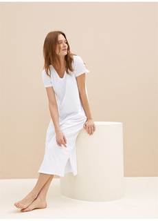 Однотонная белая женская ночная рубашка Marks &amp; Spencer