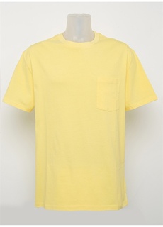 Однотонная темно-желтая мужская футболка с круглым вырезом Mavi