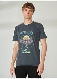 Антрацитовая мужская футболка с принтом «Рик и Морти» Never Say Never