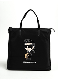 Черная женская сумка через плечо и на руку Karl Lagerfeld