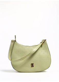 Кожаная темно-зеленая женская сумка через плечо Pierre Cardin