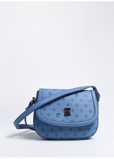 Кожаная синяя женская сумка через плечо Pierre Cardin