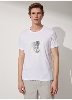 Белая мужская футболка с круглым вырезом с принтом People By Fabrika