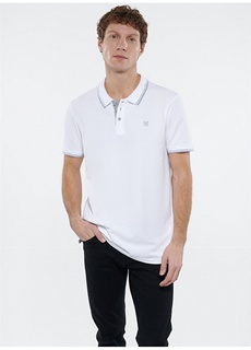 Простая белая мужская футболка-поло Mavi