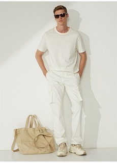 Узкие базовые мужские брюки карго цвета экрю с низкой талией Fabrika ФАБРИКА