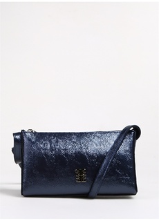Темно-синяя женская сумка на плечо из лакированной кожи Pierre Cardin