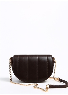 Темно-коричневая женская сумка на плечо с магнитом F By Fabrika