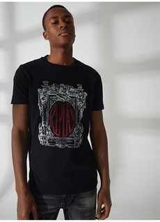 Однотонная черная мужская футболка с круглым вырезом Replay