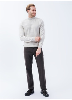 Коричневые мужские брюки узкого кроя с нормальной талией Beymen Business Privé