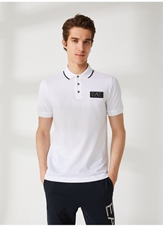 Белая мужская футболка-поло EA7