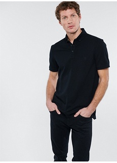Простая черная мужская футболка-поло Mavi