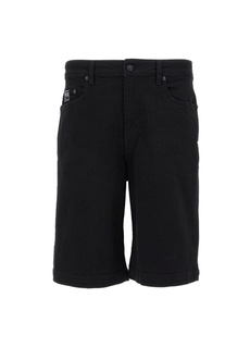 Черные мужские шорты-бермуды узкого кроя с нормальной талией Versace Jeans Couture