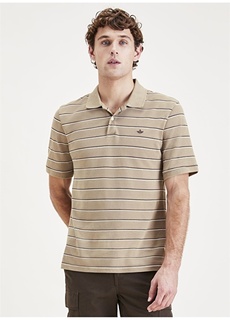 Серебристая мужская футболка-поло с воротником поло Dockers