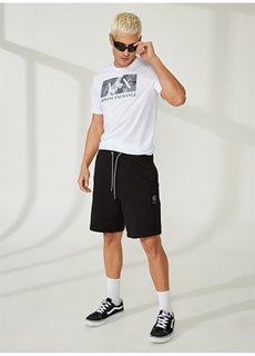 Однотонная белая мужская футболка с круглым вырезом Armani Exchange