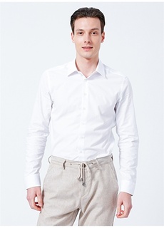 Обычная белая мужская рубашка с классическим воротником Slim Fit Pierre Cardin