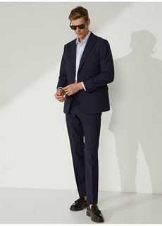 Приталенный мужской костюм темно-синего цвета с нормальной талией Brooks Brothers