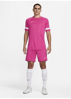 Однотонная красно-розовая мужская футболка с круглым вырезом Nike