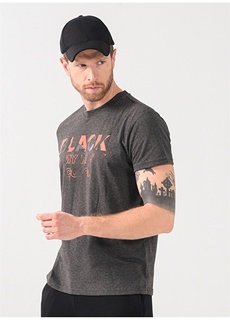 Однотонная мужская футболка с круглым вырезом антрацитового цвета Fabrika Sports