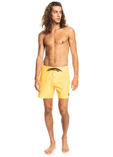 однотонный оранжевый мужской купальник с нормальной талией и шортами Quiksilver