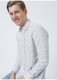 Мужская рубашка цвета хаки со стандартным узором Limon