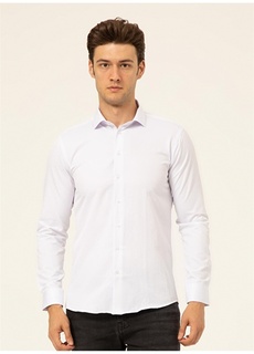 Белая мужская рубашка с классическим воротником Süvari