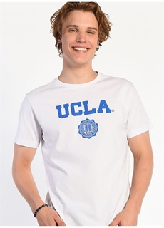 Белая мужская футболка с круглым вырезом Ucla