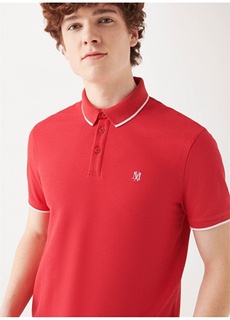 Однотонная красная мужская футболка-поло стандартного кроя Mavi