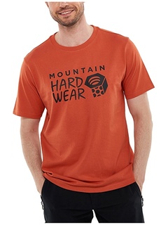 Оранжевая мужская футболка с круглым вырезом и принтом Mountain Hardwear