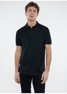 Однотонная черная мужская футболка-поло Mavi