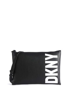 Черно-серебристая женская сумка через плечо на молнии Dkny