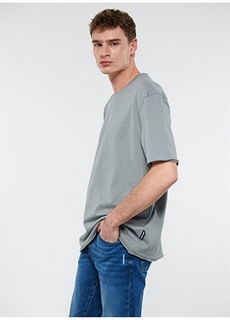 Однотонная серая мужская футболка с круглым вырезом Mavi