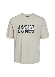 Однотонная кремовая мужская футболка с круглым вырезом Jack &amp; Jones