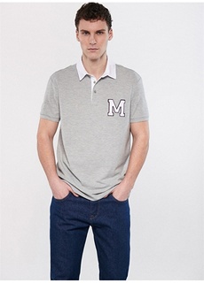 Однотонная серая мужская футболка-поло Mavi