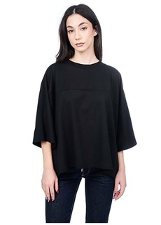 Однотонная черная женская футболка с круглым вырезом Karl Lagerfeld