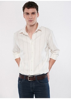 Однотонная коричневая мужская рубашка Mavi