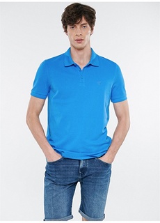 Простая синяя мужская футболка с воротником поло Mavi