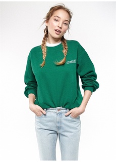 Зеленый женский свитшот с круглым вырезом Mavi