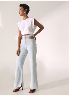 Широкие женские джинсовые брюки цвета индиго с нормальной талией Didem Soydan X Fabrika