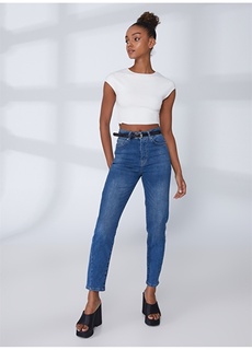 Повседневные женские джинсовые брюки цвета индиго с высокой талией и прямыми штанинами Aeropostale