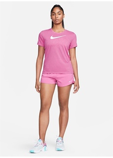 Однотонная розовая женская футболка с круглым вырезом Nike