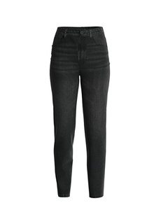 Свободные женские джинсовые брюки антрацитового цвета с высокой талией Guess
