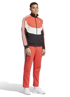 Красный мужской длинный спортивный костюм с воротником-стойкой Adidas