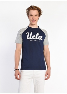 Темно-синяя мужская футболка с круглым вырезом Ucla